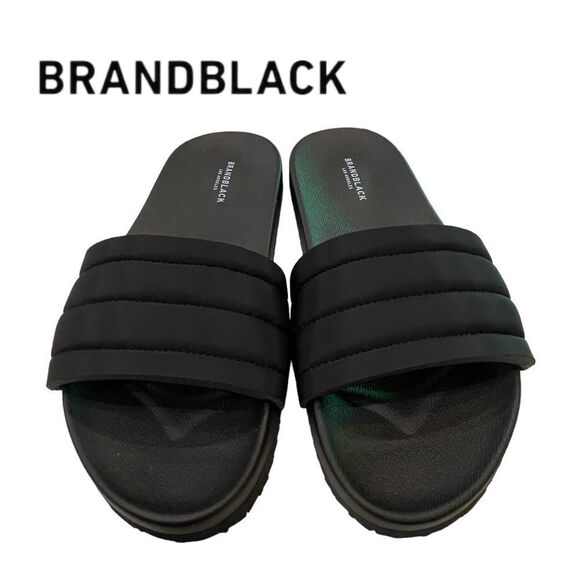 NEW in Box with Dustbag Brandblack Los Angeles Bonito Black Quilted Sandals - Picture 3 of 5